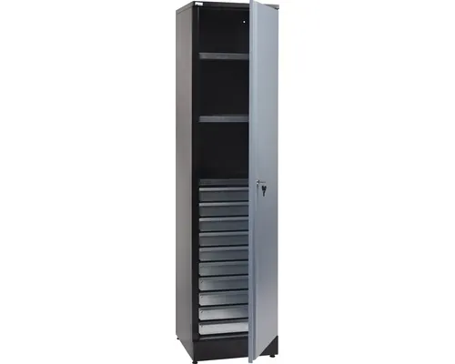Dulap metalic Küpper 455x450x1800 mm, cu 1 ușă 3 polițe și 10 sertare buc