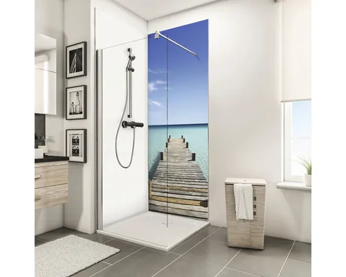 Panou baie Decodesign, 2100x900 mm, decor Maldive, albastru buc