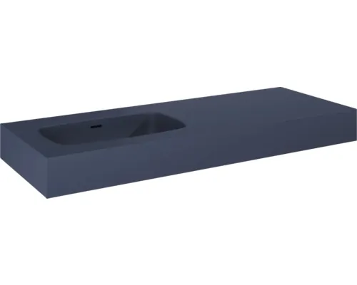 Lavoar suspendat Jungborn DECEM 121x46 cm albastru navy mat, cuvă pe stânga buc