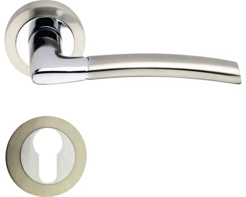 Mânere ușă cu rozetă PZ și cheie Verofer Rio, aluminiu nichelat buc