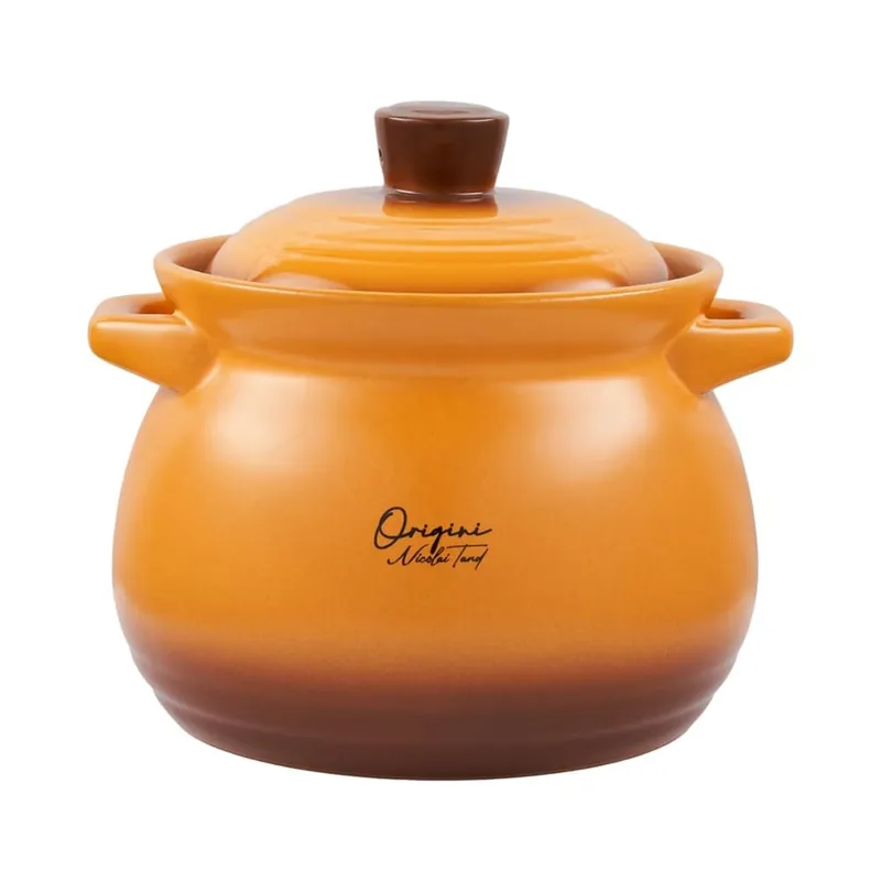 Oala ceramica, 28 x 28 x 26 cm, capacitate 6 L, Nicolai Tand, galben
