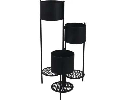 Suport plante pentru 3 ghivece Lafiora Ø 44,5 cm H 81,5 cm negru buc