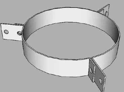 Colier contravantuire, pentru cos de fum neizolat, D.160mm