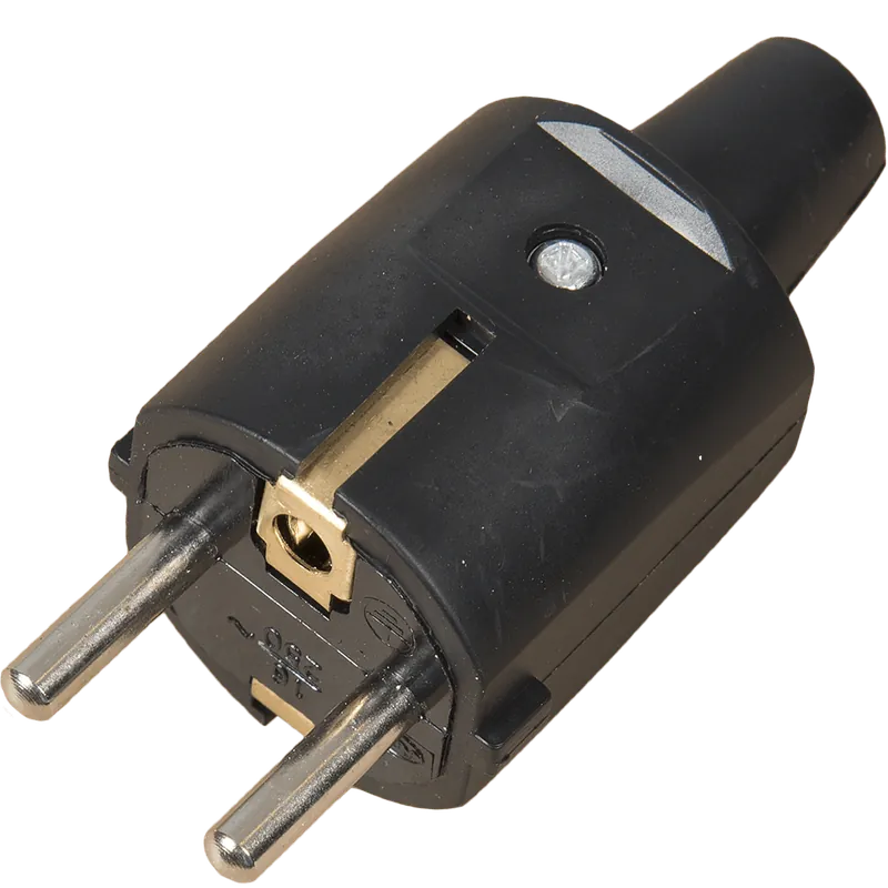 Stecher cu protectie Anco, PVC, 250 V, negru, 16 A