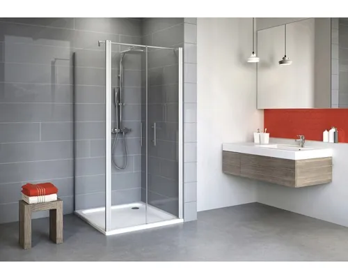 Cabină de duș pătrată Schulte Alexa Style 2.0 80x80x192 cm, sticlă securizată transparentă, profil alunatur buc
