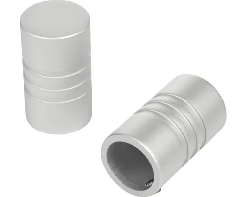 Set 2 capete striate Ø 20 mm argintiu pac