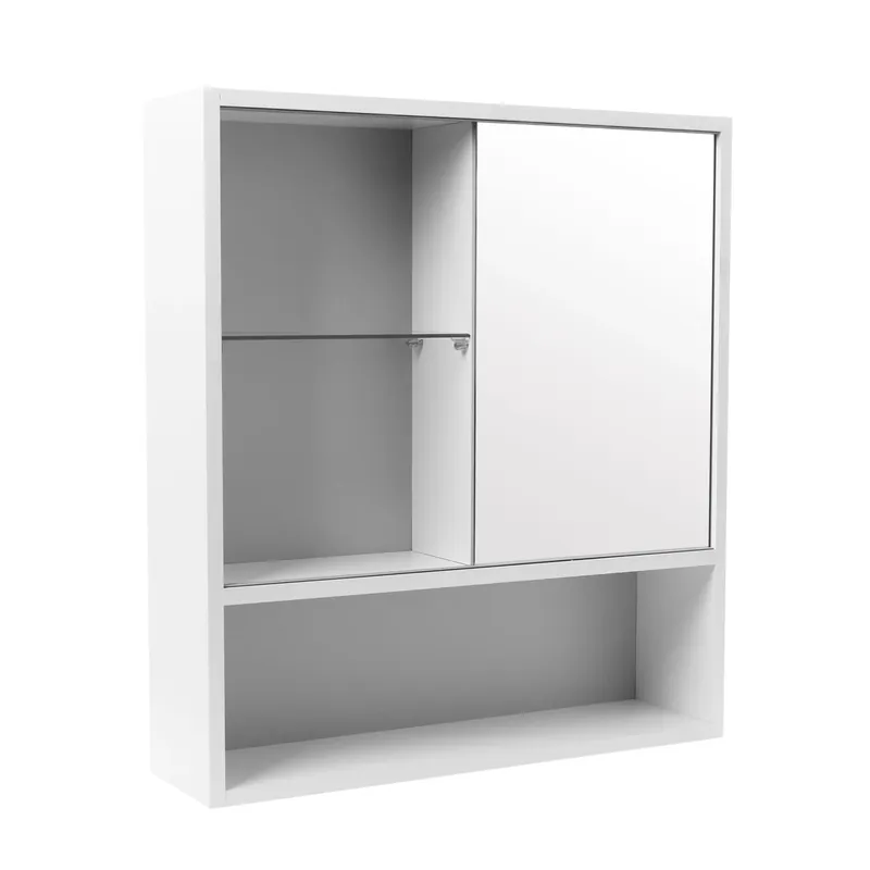 Dulap baie cu oglinda si polita, 1 usa, dreapta, Practic, alb, 63 x 17 x 70 cm buc