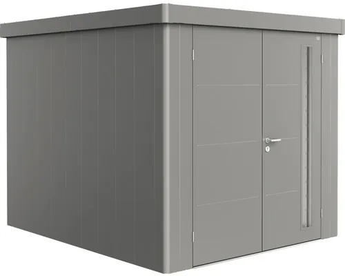 Magazie grădină Biohort Neo 3B metal ușă dublă 235,5x291,5 cm gri-cuarț metalizat buc