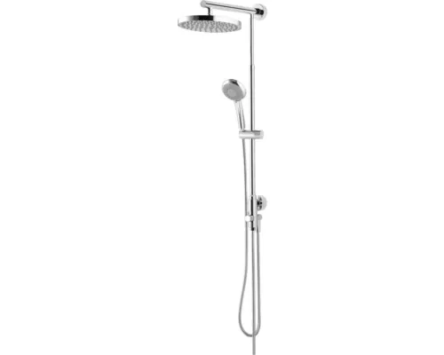 Sistem de duș cu comutator Schulte DuschMaster Rain, duș fix Ø25 cm, pară duș 3 funcții, crom buc