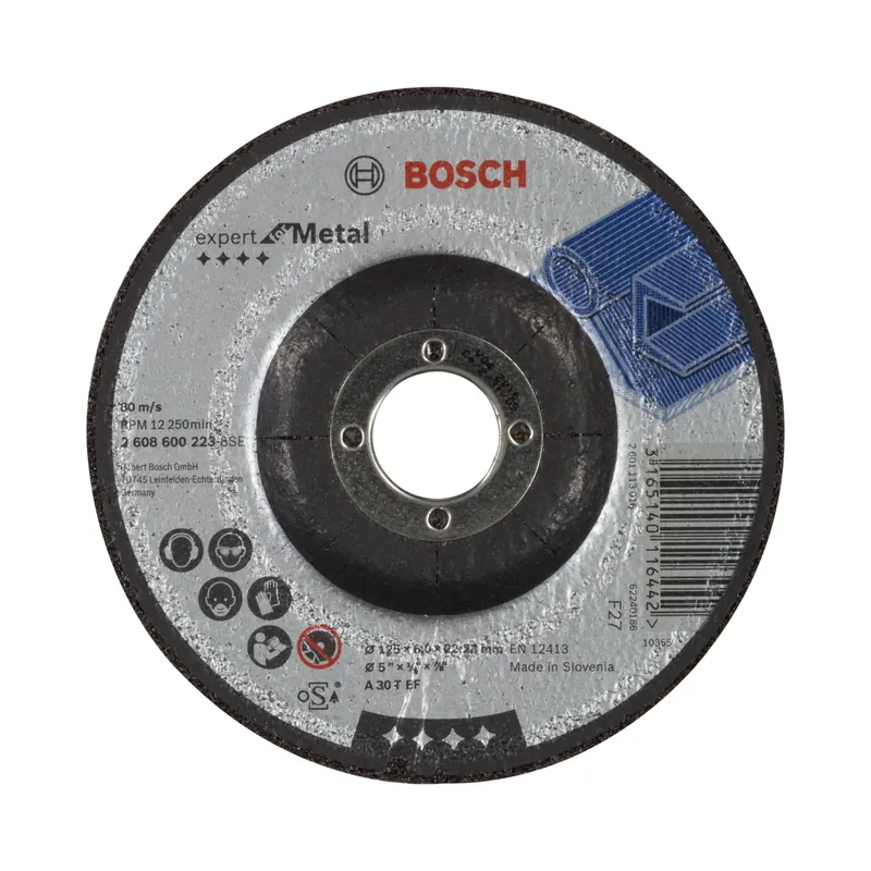 Disc degrosare cu degajare, Bosch Expert for Metal, 125 x 22.23 x 6 mm buc