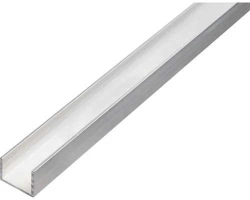 Profil aluminiu tip U Alberts 16x13x16x1,5 mm, lungime 2,6m, argintiu buc