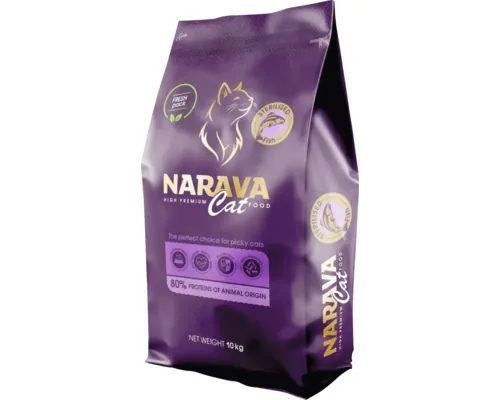Hrană uscată pentru pisici Narava High Premium Sterilised cu pește 10 kg buc