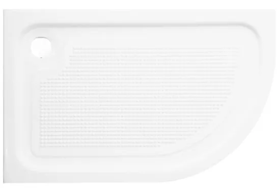 Cadita dus semirotunda, Belform Cubo, alb, acril, 120x80x15 cm, stanga
