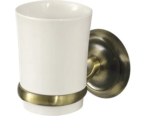 Pahar baie cu suport Deco ceramică/alamă buc