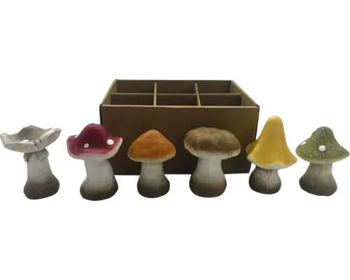 Set 6 decorațiuni ciuperci Lafiora 7x7x10 cm buc
