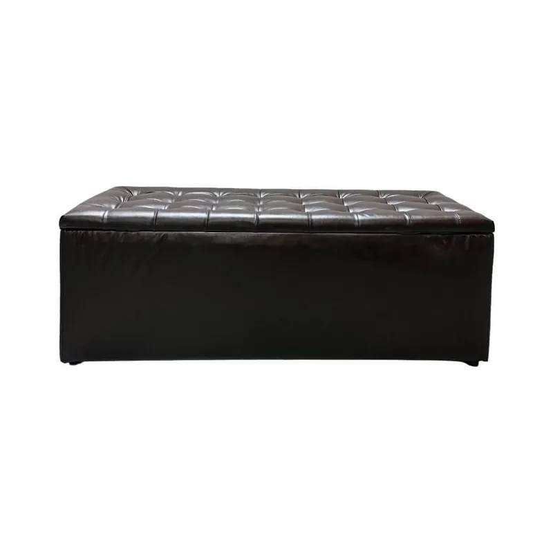 Bancheta cu spatiu depozitare Cozy, 120x42x46 cm, piele ecologica, wenge