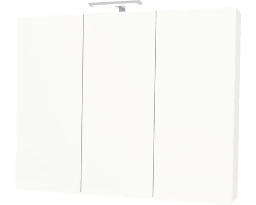 Dulap baie cu oglindă Savini Due Fly 100x72 cm PAL alb 3 uşi iluminare LED buc