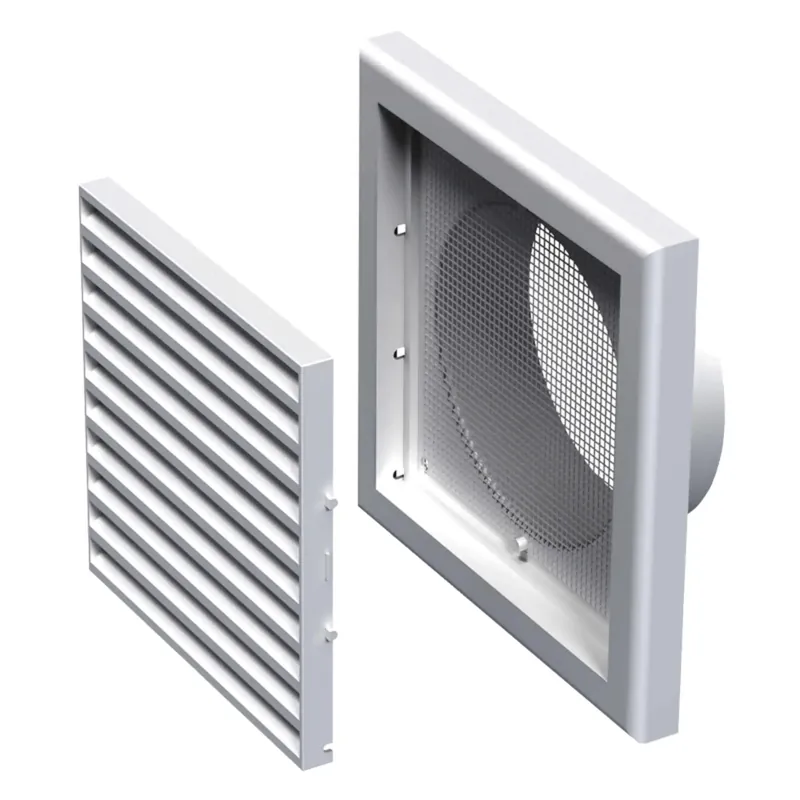 Grila patrata cu manson, Vents MV 120VS, 186 x 186 mm, D 125 mm