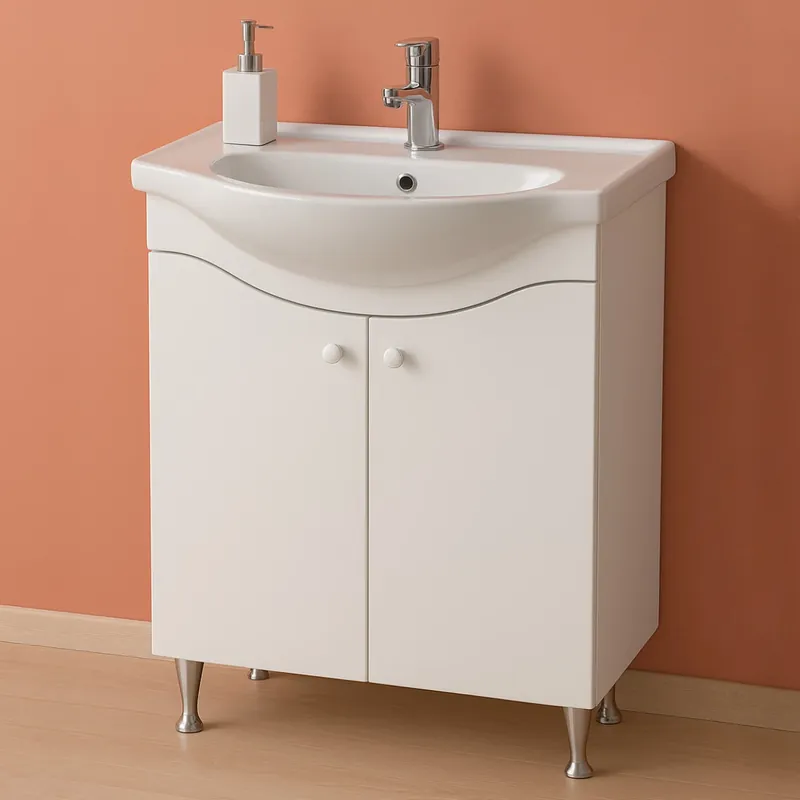 Masca baie pentru lavoar, Arthema Clasic Venus 130/P-A2, cu usi, pe pardoseala, MDF + PAL, alb, 81 x 33 x 83.5 cm