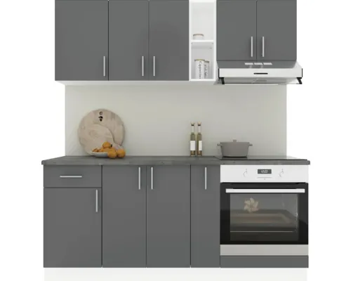 Mobilă de bucătărie Karo V9, L 180 cm, alb/antracit buc