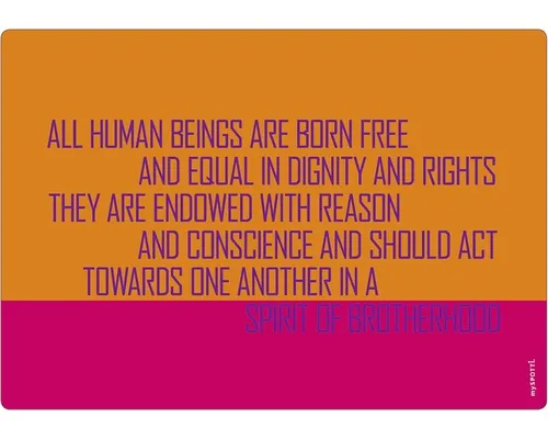 Panou bucătărie mySpotti pop Human rights aluminiu compozit 59x41 cm buc