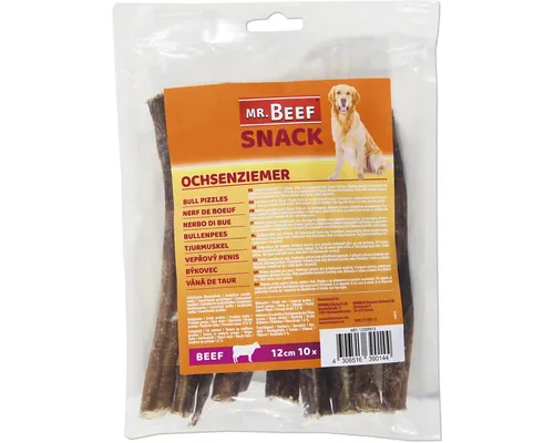 Snack pentru câini MR. BEEF vână de taur 12 cm 10 buc.