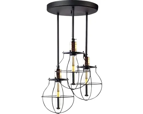 Lustră Manufacture E27 max. 3x60W, negru/alamă buc