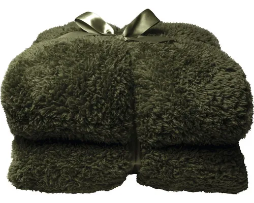 Pătură Unique Living Teddy verde închis 150x200 cm buc