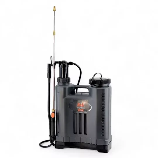 Pulverizator stropit, 16 litri, tip vermorel, rucsac, pentru spate, tija inox si tija fibra sticla, 5 duze, 5 bar, Evotools Plus 16000ml