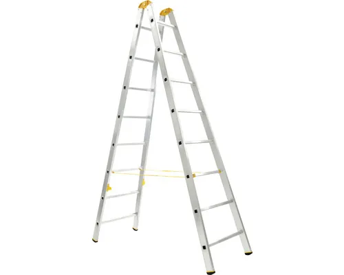 Scară aluminiu profesională 2 tronsoane 2x8 trepte buc