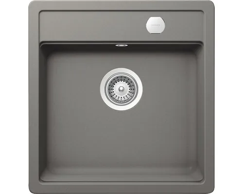 Chiuvetă bucătărie cristadur 1 cuvă Schock Mono N-100S 51x49 cm fără picurător Silverstone buc