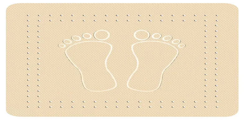 Covoras baie Foot 34043, bej, 36 x 72 cm buc