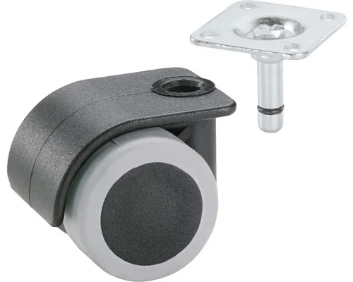 Roată mobilă pivotantă plastic Tarrox Ø35mm, cu bolț Ø8mm buc