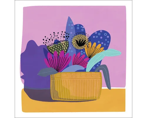 Tablou sticlă Pure Living Plants and flowers 20x20 cm buc