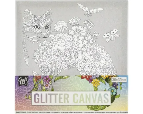 Canvas cu sclipici Cat 30x30 cm buc