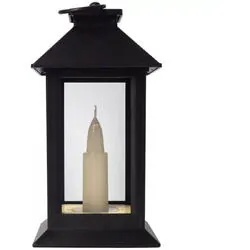 Felinar led 17cm negru cu lumanare ALCL17-B