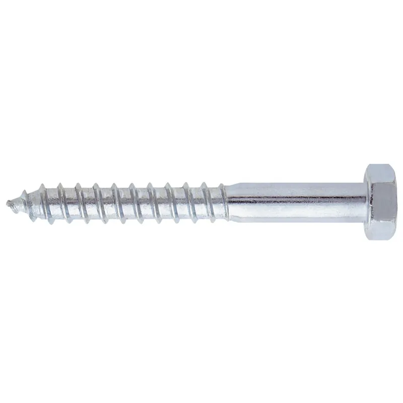 Surub pentru lemn, cu cap hexagonal, Friulsider, zincat alb, 6 x 60 mm buc