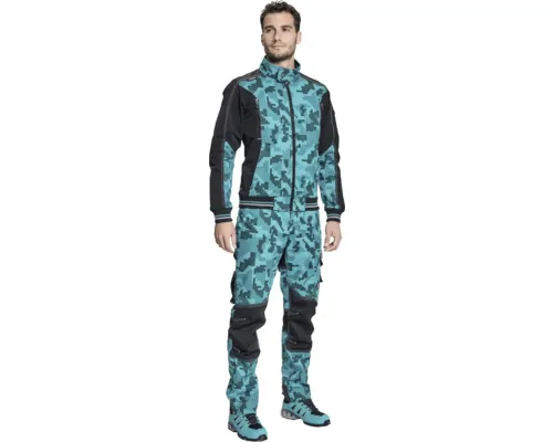 Pantaloni de lucru Cerva Neurum Camouflage din bumbac și poliester bleumarin închis, mărimea 48 buc