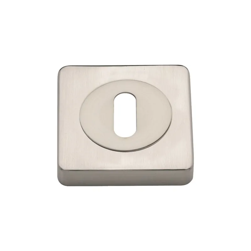 Rozeta pentru cheie Gamet, patrata, zamac, nichel satinat, 52 x 52 mm