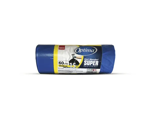 Saci menajeri Sano Optima Super 60L 60x80 cm, albastru, rolă 15 bucăți rola