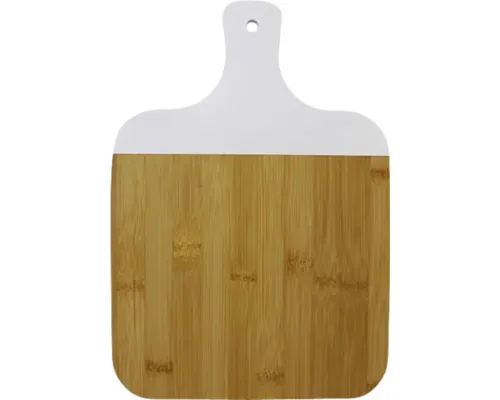 Tocător din bambus cu mâner alb 28x18 cm buc