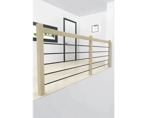 Balustradă etaj Milan/Liverpool 320x100 cm stejar cu baluștri aluminiu buc