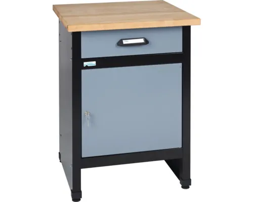 Banc de lucru Küpper 600mm, cu 1 ușă și 1 sertar, grosime blat de lemn 3cm buc