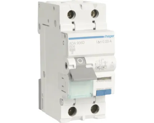 Întreruptor diferențial Hager RCBO 1P+N 6A 6kA/30mA tip A, curbă B buc