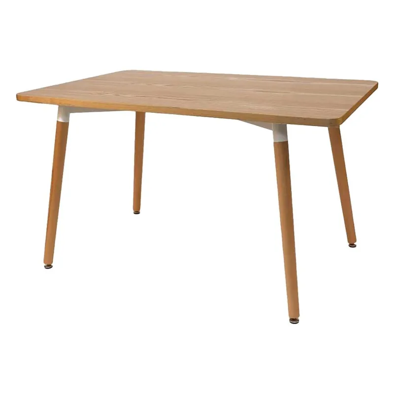 Masa Cross, 120x80x75 cm, MDF furnir lemn, culoare stejar, picioare lemn