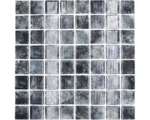 Mozaic piscină sticlă VP56383PUR negru 31,6x31,6 cm buc