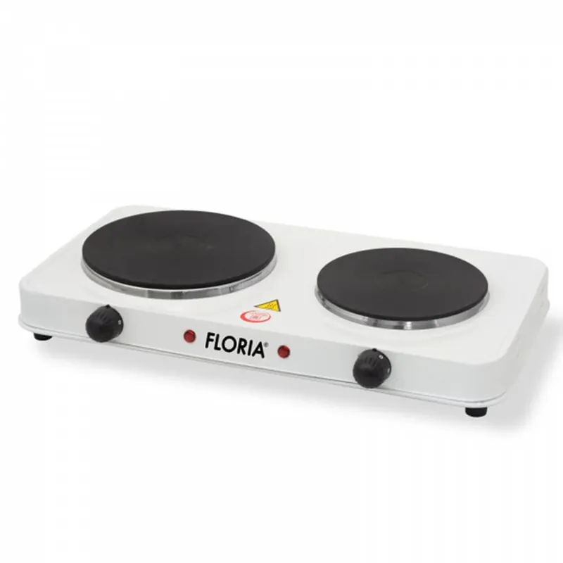 Plita electrica Floria zln-2843, 44 x 25 x 7 cm, alb 2 ochiuri, termostat reglabil