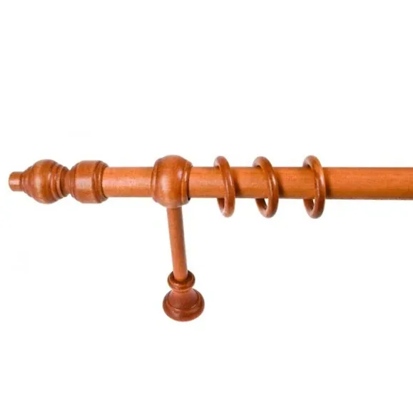 Galerie simpla Apollo, Gardinia, 28 mm, din lemn, finisaj cires, accesorii inluse, 120 cm buc
