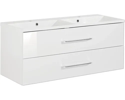 Set mobilier baie suspendat Fackelmann B.clever 120 cm PAL alb buc