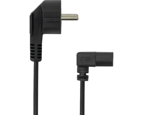Cablu alimentare PC Sbox mufă 3 pini 2m 10A unghi 90, negru buc